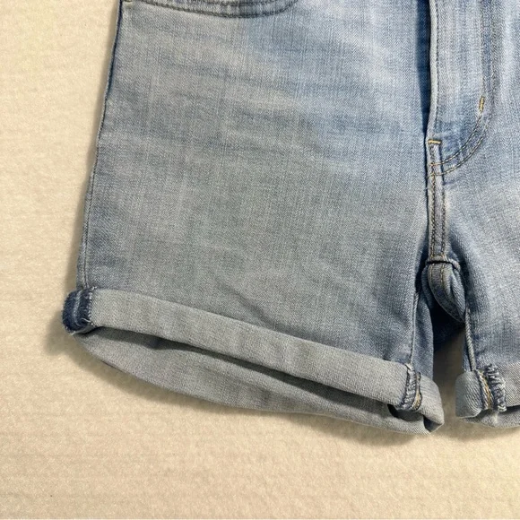 LEVIS Womens Mid Length Shorts  size 24 Blue Cuffed Denim Jean Shorts Co… - Picture 9 of 13
